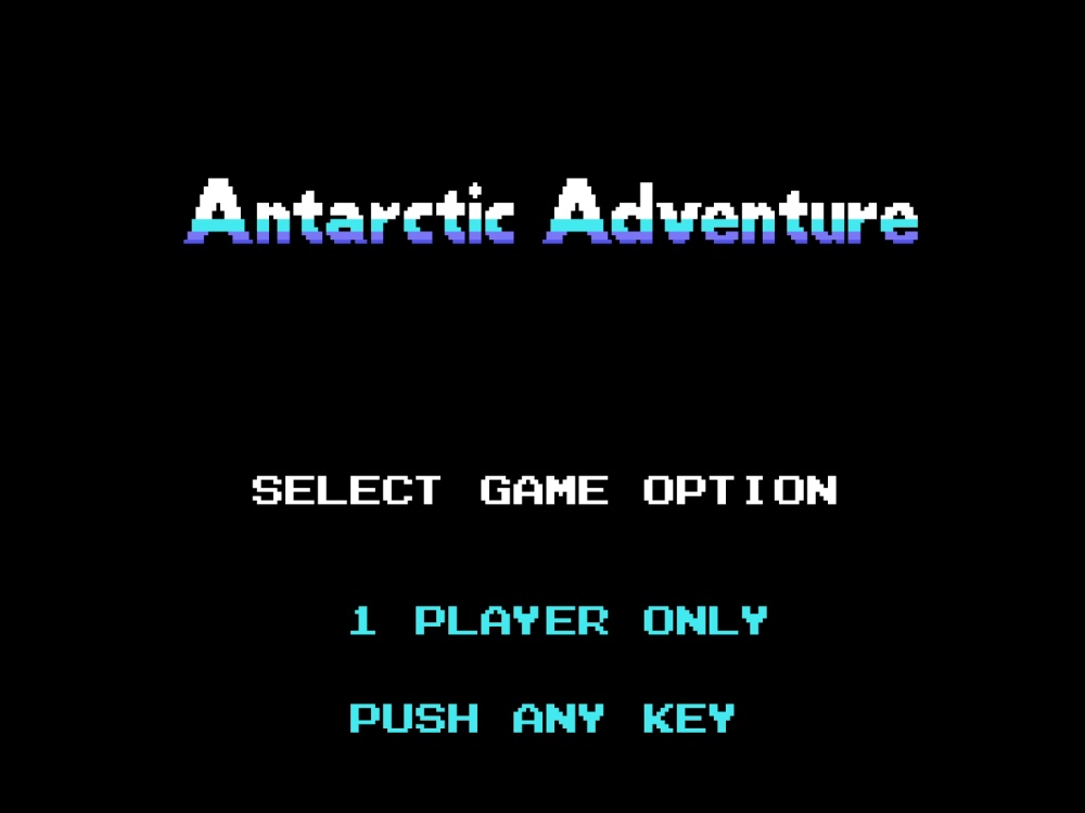 Title Screen of Antarctic Adventure for Colecovision